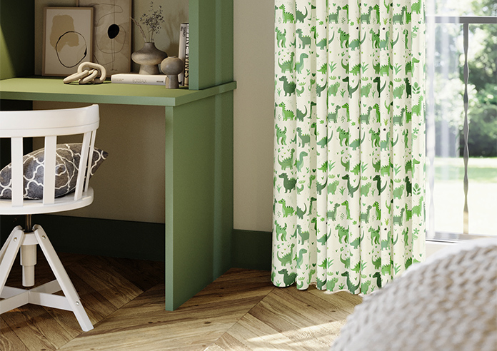 Dino Land, Lush Green - Made to Measure Curtains - Image 5